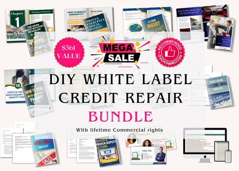 DIY Credit Repair Power-Pack White Label Bundle -With Lifetime Commercial Rights - Editable In Canva