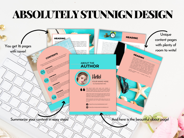 Aqua and Pink Lead Magnet E-Book Templates