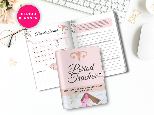 Period Tracker Planner Templates With Resell Rights | 12 Month Period Tracker With Questions