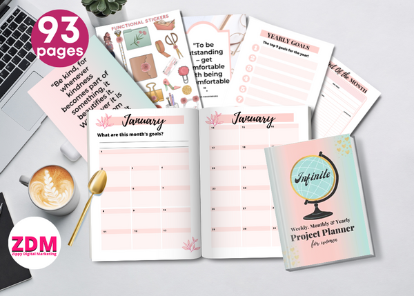 Editable 2023 Weekly And Monthly Project Planner For Business Owners