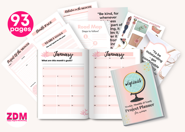 Editable 2023 Weekly And Monthly Project Planner For Business Owners