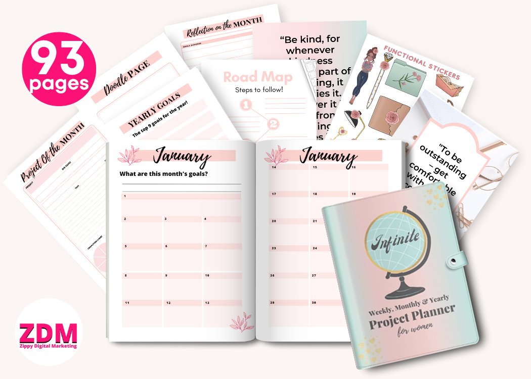 Editable 2023 Weekly And Monthly Project Planner For Business Owners